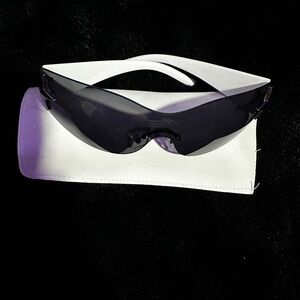 Stylish Black Sunglasses with White Case